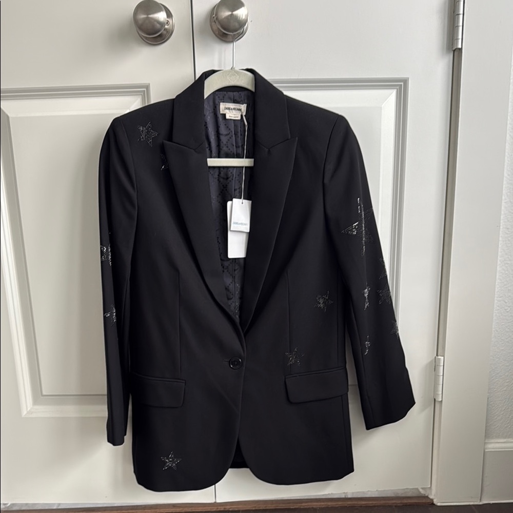 Zadig & Voltaire Black Blazer Classic Notched Lapel